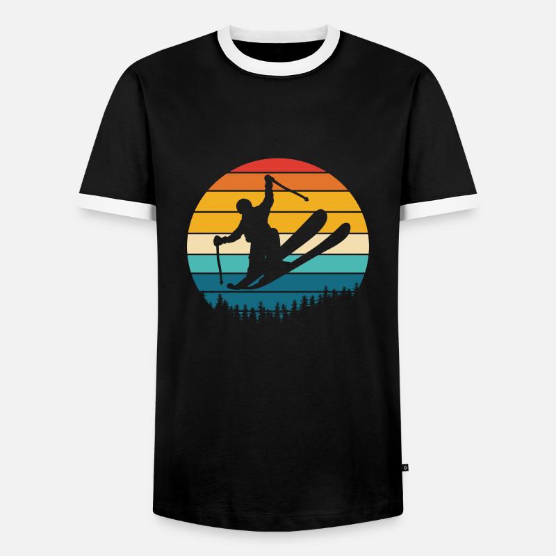 Ski - Men's Ringer Shirt - black/white