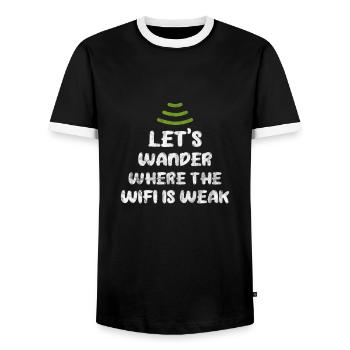 Forest - Men's Ringer Shirt - black/white - Front - AI Model Female 172 light (172cm) & AI Model Male 178 light (178cm)