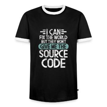Programmierer - Männer Kontrast-T-Shirt - Schwarz/Weiß - Vorne - AI Model Female 172 light (172cm) & AI Model Male 178 light (178cm)