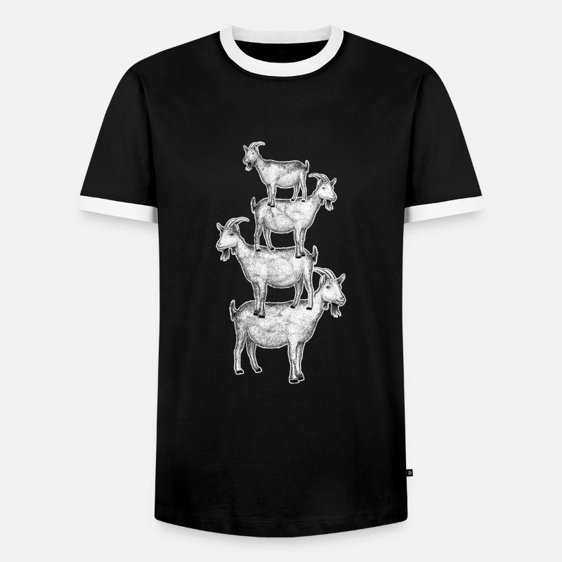 Ziege - Männer Kontrast-T-Shirt - Schwarz/Weiß