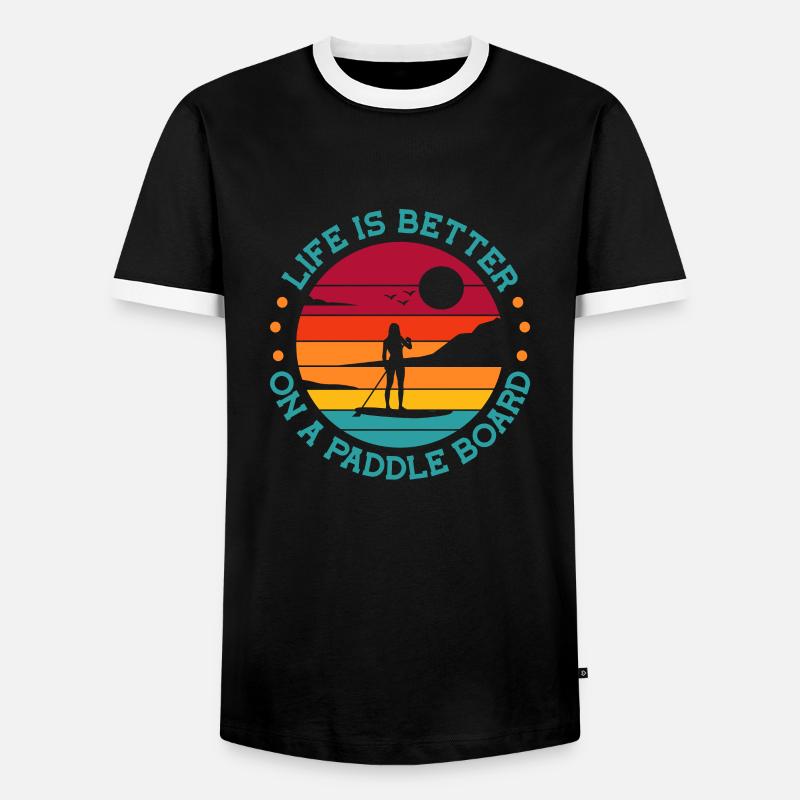 SUP - Men's Ringer Shirt - black/white
