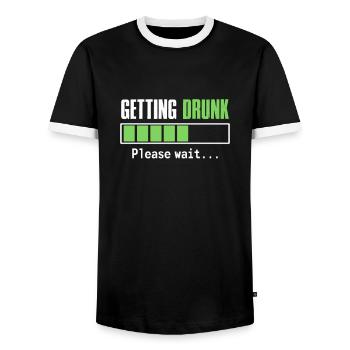 Junggesellenabschied - Männer Kontrast-T-Shirt - Schwarz/Weiß - Vorne - AI Model Female 172 light (172cm) & AI Model Male 178 light (178cm)