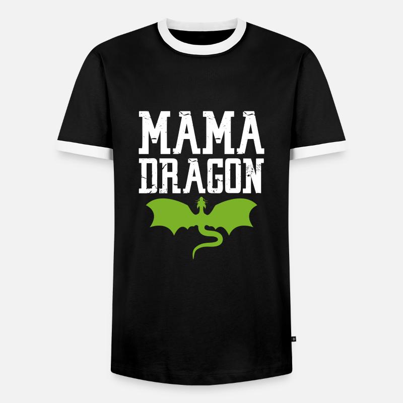 Drache Mutter - Männer Kontrast-T-Shirt - Schwarz/Weiß