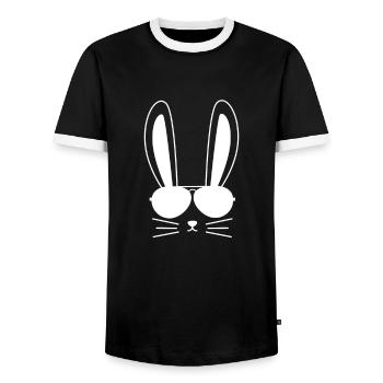 Lièvre - T-shirt contrasté Homme - noir/blanc - Devant - AI Model Female 172 light (172cm) & AI Model Male 178 light (178cm)