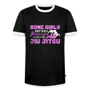 Jiu Jitsu Bjj Arts Martiaux Jiu-Jitsu Combat Cadeau - T-shirt contrasté Homme - noir/blanc - Devant - AI Model Female 172 light (172cm) & AI Model Male 178 light (178cm)