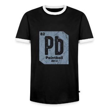 Paintball - Men's Ringer Shirt - black/white - Front - AI Model Female 172 light (172cm) & AI Model Male 178 light (178cm)