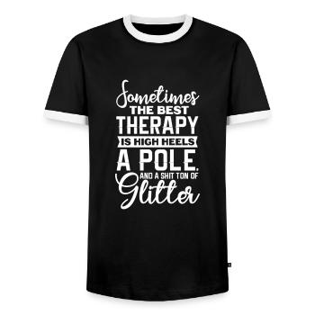 Pole Dance Fitness Pole Dance Pole Dance Gift - Men's Ringer Shirt - black/white - Front - AI Model Female 172 light (172cm) & AI Model Male 178 light (178cm)