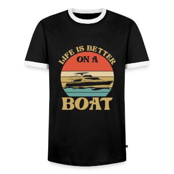 Capitaine - T-shirt contrasté Homme - noir/blanc - Devant - AI Model Female 172 light (172cm) & AI Model Male 178 light (178cm)