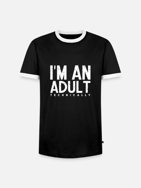 Volljährig Erwachsen Volljährigkeit Geschenk - Männer Kontrast-T-Shirt - Schwarz/Weiß