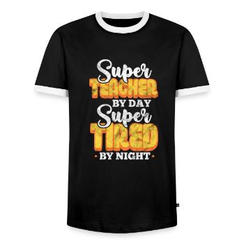 Lehrer Lehrerin - Männer Kontrast-T-Shirt - Schwarz/Weiß - Vorne - AI Model Female 172 light (172cm) & AI Model Male 178 light (178cm)