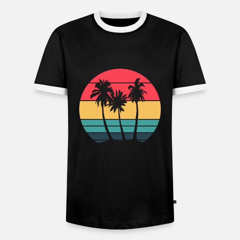 Beach - Men's Ringer Shirt - black/white