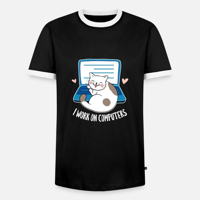Computer - Men's Ringer Shirt - black/white