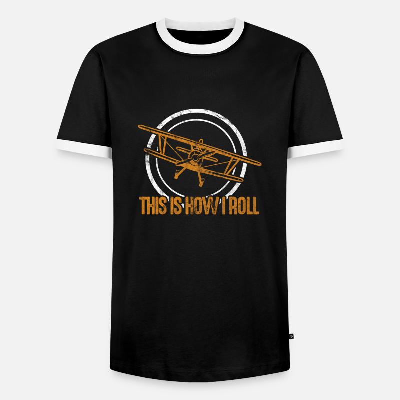 Pilot - Männer Kontrast-T-Shirt - Schwarz/Weiß