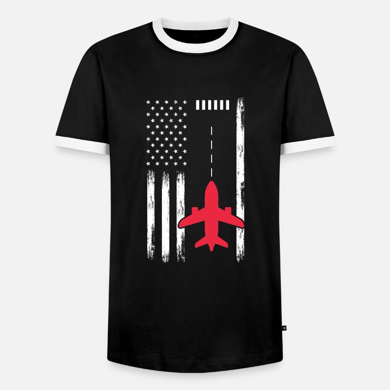Pilot - Männer Kontrast-T-Shirt - Schwarz/Weiß