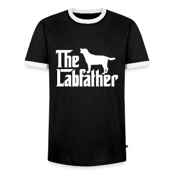 Labrador Père Lab Papa Chien Cadeau de fête des pères - T-shirt contrasté Homme - noir/blanc - Devant - AI Model Female 172 light (172cm) & AI Model Male 178 light (178cm)