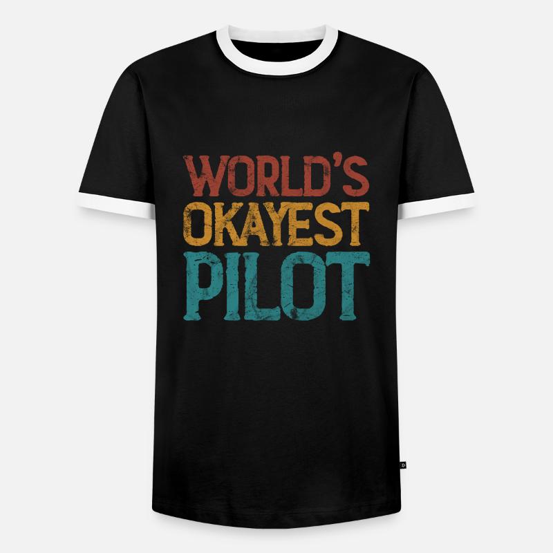 Pilot - Männer Kontrast-T-Shirt - Schwarz/Weiß