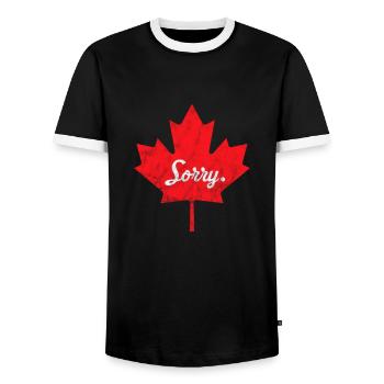 Canada Maple Leaf Flag Canada Vancouver Cadeau - T-shirt contrasté Homme - noir/blanc - Devant - AI Model Female 172 light (172cm) & AI Model Male 178 light (178cm)