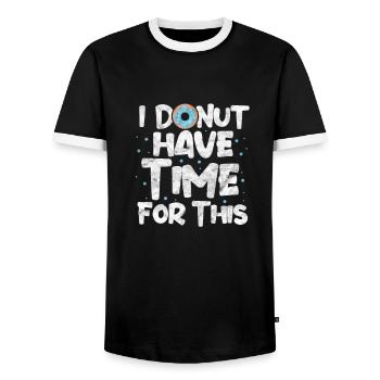 Doughnut - Men's Ringer Shirt - black/white - Front - AI Model Female 172 light (172cm) & AI Model Male 178 light (178cm)