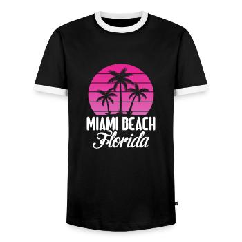 Miami - Männer Kontrast-T-Shirt - Schwarz/Weiß - Vorne - AI Model Female 172 light (172cm) & AI Model Male 178 light (178cm)