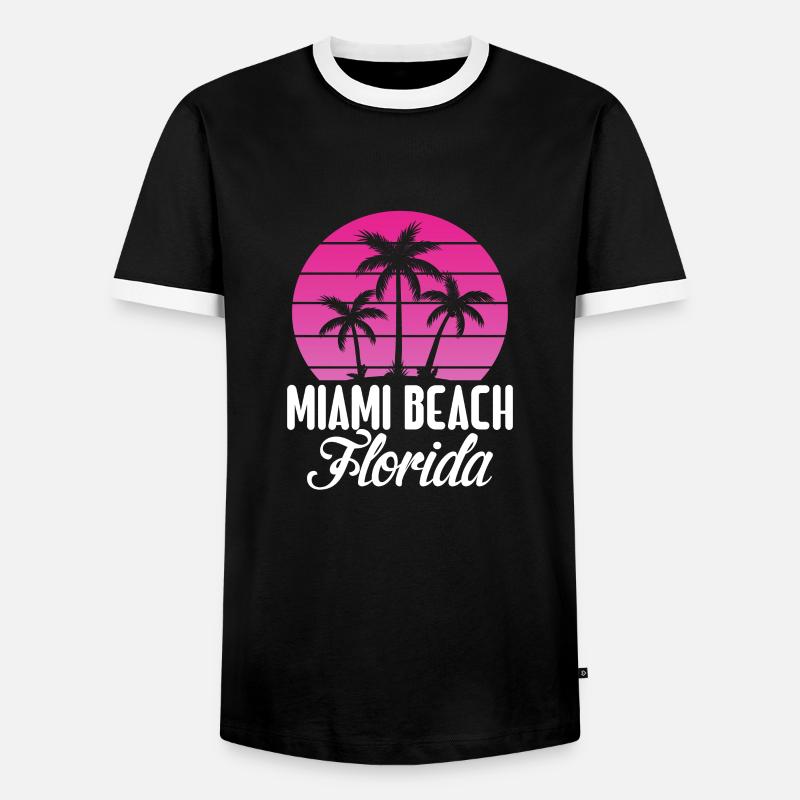 Miami - Männer Kontrast-T-Shirt - Schwarz/Weiß