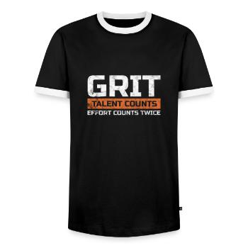 Motivation Motivieren Karriere Spruch Geschenk - Männer Kontrast-T-Shirt - Schwarz/Weiß - Vorne - AI Model Female 172 light (172cm) & AI Model Male 178 light (178cm)