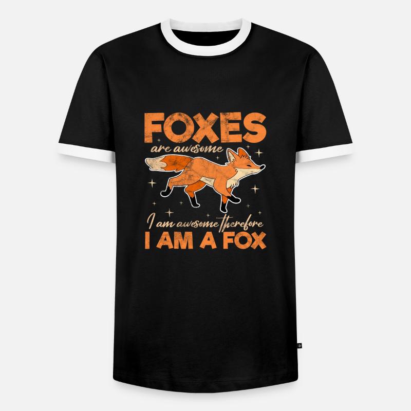 Fuchs - Männer Kontrast-T-Shirt - Schwarz/Weiß