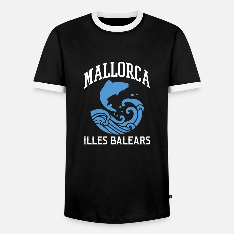 Majorca - Men's Ringer Shirt - black/white