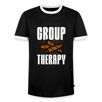 Cigare Fumeur Tabac Cigare Cadeau - T-shirt contrasté Homme - noir/blanc - Devant - AI Model Female 172 light (172cm) & AI Model Male 178 light (178cm)
