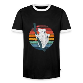 Koala - Männer Kontrast-T-Shirt - Schwarz/Weiß - Vorne - AI Model Female 172 light (172cm) & AI Model Male 178 light (178cm)