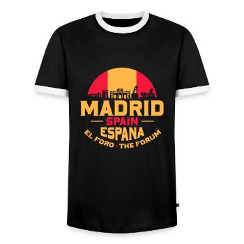 Madrid - T-shirt contrasté Homme - noir/blanc - Devant - AI Model Female 172 light (172cm) & AI Model Male 178 light (178cm)