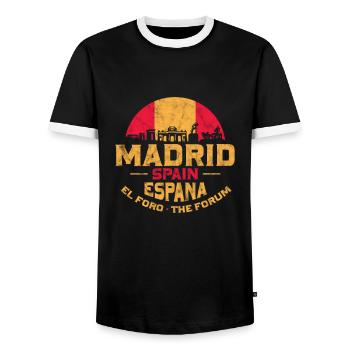Espagne Espagnol Madrid Espagnol Cadeau de Vacances - T-shirt contrasté Homme - noir/blanc - Devant - AI Model Female 172 light (172cm) & AI Model Male 178 light (178cm)