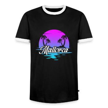 Mallorca - Männer Kontrast-T-Shirt - Schwarz/Weiß - Vorne - AI Model Female 172 light (172cm) & AI Model Male 178 light (178cm)