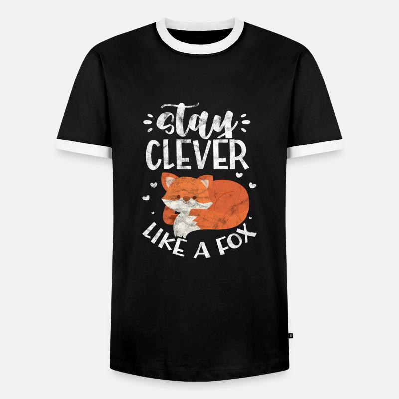 Fuchs - Männer Kontrast-T-Shirt - Schwarz/Weiß