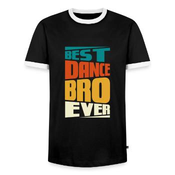 Big Brother Sibling Sister Gift - Men's Ringer Shirt - black/white - Front - AI Model Female 172 light (172cm) & AI Model Male 178 light (178cm)
