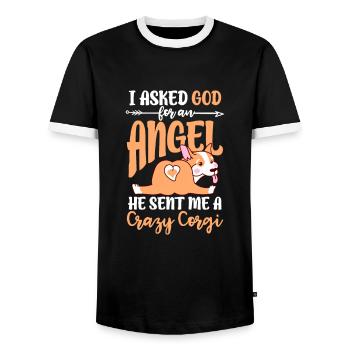 Corgi - Männer Kontrast-T-Shirt - Schwarz/Weiß - Vorne - AI Model Female 172 light (172cm) & AI Model Male 178 light (178cm)