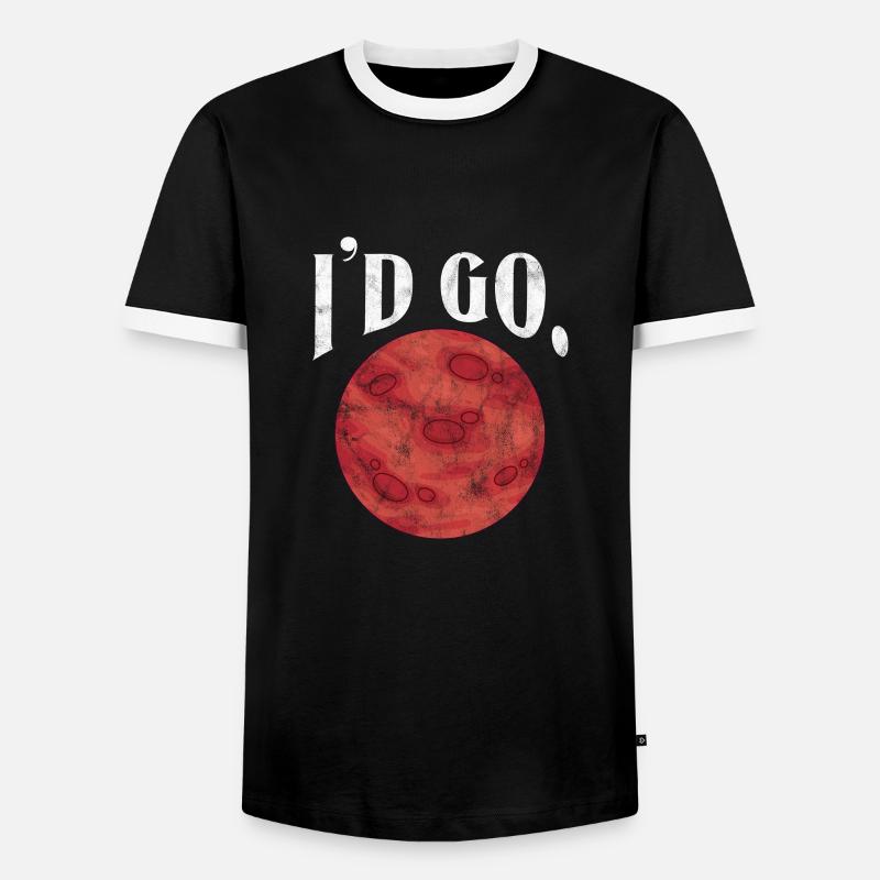Mars - Men's Ringer Shirt - black/white