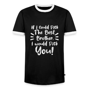 Bruder - Männer Kontrast-T-Shirt - Schwarz/Weiß - Vorne - AI Model Female 172 light (172cm) & AI Model Male 178 light (178cm)