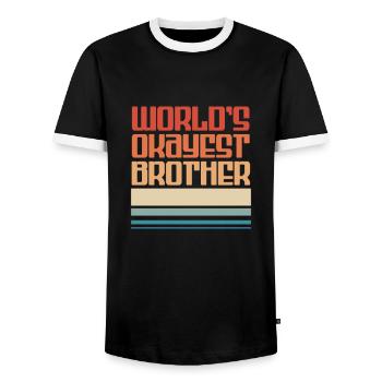 Bruder - Männer Kontrast-T-Shirt - Schwarz/Weiß - Vorne - AI Model Female 172 light (172cm) & AI Model Male 178 light (178cm)