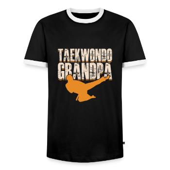 Taekwondo Opa Tae Kwon Do Kampfsport Geschenk - Männer Kontrast-T-Shirt - Schwarz/Weiß - Vorne - AI Model Female 172 light (172cm) & AI Model Male 178 light (178cm)