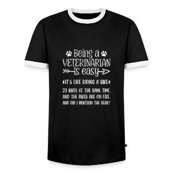 Veterinarian Veterinary Medicine Veterinarian Veterinary Gift - Men's Ringer Shirt - black/white - Front - AI Model Female 172 light (172cm) & AI Model Male 178 light (178cm)