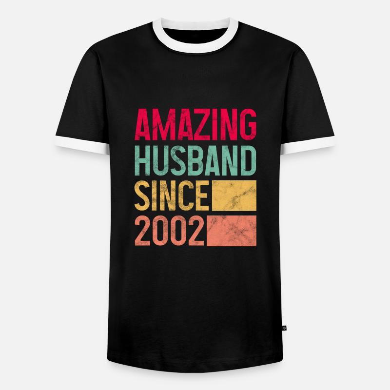 Ehemann seit 2002 - Männer Kontrast-T-Shirt - Schwarz/Weiß