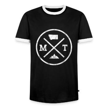 Montana Amérique USA Helena Mountains Cadeau - T-shirt contrasté Homme - noir/blanc - Devant - AI Model Female 172 light (172cm) & AI Model Male 178 light (178cm)