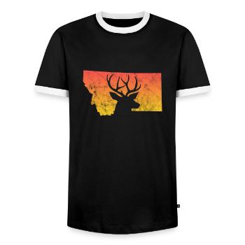 Montana Amérique USA Helena Mountains Cadeau - T-shirt contrasté Homme - noir/blanc - Devant - AI Model Female 172 light (172cm) & AI Model Male 178 light (178cm)