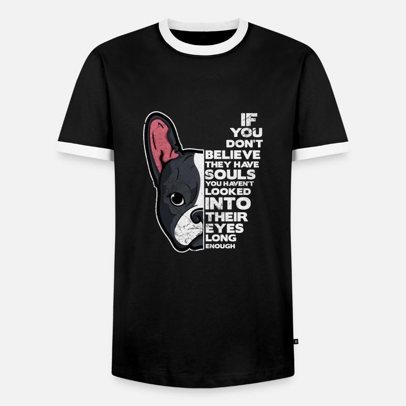 Boston Terrier - Männer Kontrast-T-Shirt - Schwarz/Weiß
