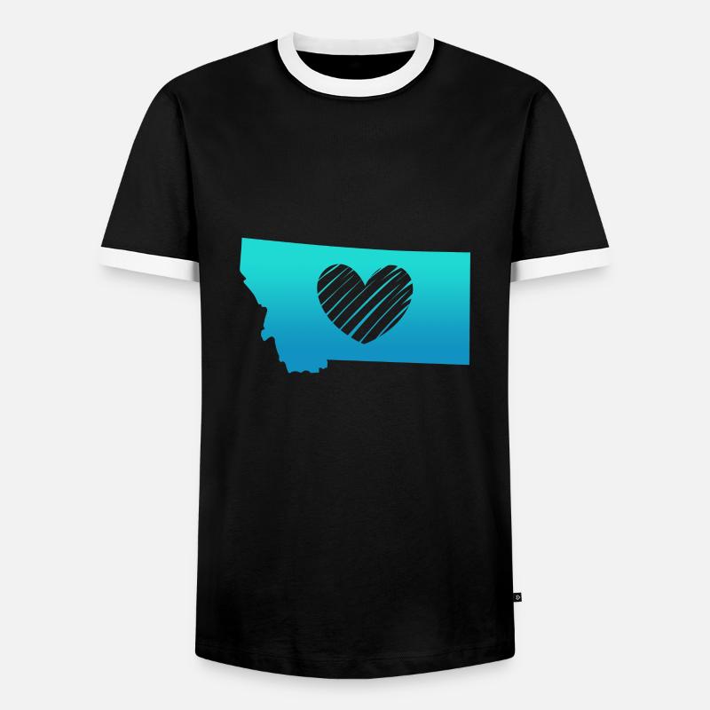 Montana - T-shirt contrasté Homme - noir/blanc