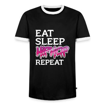 Hip Hop Rap Music Rapper Hiphop Gift - Men's Ringer Shirt - black/white - Front - AI Model Female 172 light (172cm) & AI Model Male 178 light (178cm)