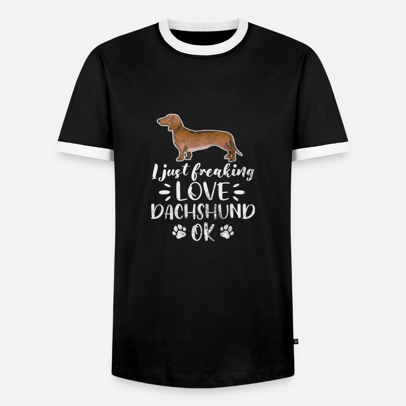 Dackel - Männer Kontrast-T-Shirt - Schwarz/Weiß