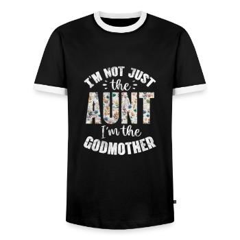 Marraine Tante Marraine Baptême Nièce Neveu Cadeau - T-shirt contrasté Homme - noir/blanc - Devant - AI Model Female 172 light (172cm) & AI Model Male 178 light (178cm)