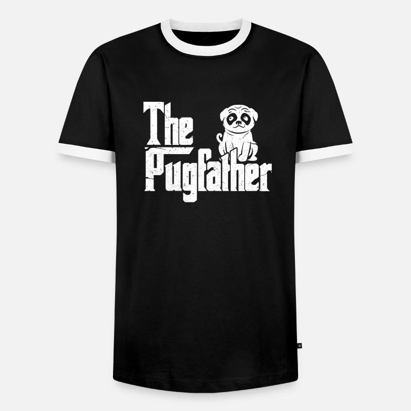 Pug - Men's Ringer Shirt - black/white