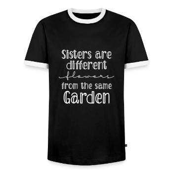 Sister - Men's Ringer Shirt - black/white - Front - AI Model Female 172 light (172cm) & AI Model Male 178 light (178cm)